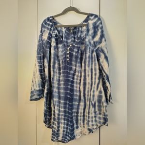 Chaps Denim Tie Dye Top
